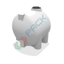 Serbatoio in plastica (PE) per chimici e alimenti, cilindrico orizzontale con piedini, capacità 1050 Lt, Mis. 1070 L x 1280 P x 1220 H mm, colore neutro