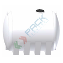 Serbatoio in plastica (PE) per chimici e alimenti, cilindrico orizzontale con piedini, capacità 7200 Lt, Mis. 2000 L x 2650 P x 2100 H mm, colore neutro