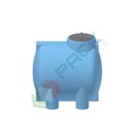 Serbatoio acqua in plastica (PE), cilindrico orizzontale con piedini, capacità 470 Lt, Mis. 835 L x 960 P x 980 H mm, colore azzurro