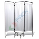 Paravento a tre ante lavabili con ruote, telaio in alluminio