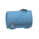 Serbatoio acqua in plastica (PE), cilindrico orizzontale con piedini, capacità 820 Lt, Mis. 900 L x 1350 P x 1000 H mm, colore azzurro