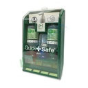 Stazione lavaggio oculare d'emergenza in plastica, con frontale trasparente dotato di tasselli per fissaggio a muro