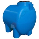 Serbatoio acqua in plastica (PE), cilindrico orizzontale con piedini, capacità 2900 Lt, Mis. 1600 L x 1740 P x 1720 H mm, colore azzurro