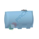 Serbatoio acqua in plastica (PE), cilindrico orizzontale con piedini, capacità 3460 Lt, Mis. 1400 L x 2400 P x 1500 H mm, colore azzurro