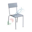 Sedia per ambulatorio con sedile e schienale in laminato, colore grigio