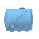 Serbatoio acqua in plastica (PE), cilindrico orizzontale con piedini, capacità 5600 Lt, Mis. 1800 L x 2400 P x 1950 H mm, colore azzurro