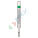 Termometro ovale ecologico a miscela non tossica GALINSTAN di gallio, indio e stagno, in astuccio di plastica