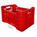 Cassetta in plastica (HDPE) per ortofrutta, sovrapponibile, capacità 40 Lt, Mis. 530 L x 360 P x 310 H mm, base chiusa e pareti forate