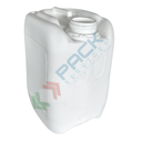 Tanica in plastica (HDPE), capacità 5 Lt, rettangolare, sovrapponibile e omologata ADR/ONU, peso 250 gr, colore bianco - chiusura con tappo a vite con sigillo escluso
