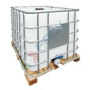 Cisterna IBC 1000 Litri in plastica, usata/rigenerata, coperchio 150/225 mm, valvola di scarico 3", pallet in legno, colore neutro