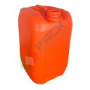 Tanica in plastica (HDPE), capacità 11 Lt, rettangolare, sovrapponibile e omologata ADR/ONU, peso 400 gr, colore arancione - chiusura con tappo a vite con sigillo escluso