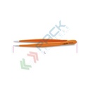 Pinzetta a molla a punte larghe diritte arrotondate zigrinate in acciaio inossidabile L mm 150 - Art. 994PL 150
