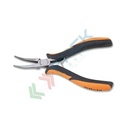 Pinza per elettronica a becchi mezzotondi lunghi lisci rastremati piegati impugnatura bimateriale L ~ 140 - Art. 1178BM/P