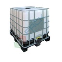 Cisterna IBC 1000 Litri in plastica, nuova, coperchio 150 mm, valvola di scarico 2", pallet in plastica, omologata ADR/ONU, colore neutro