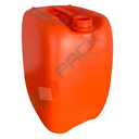 Tanica in plastica (HDPE), capacità 20 Lt, rettangolare, sovrapponibile e omologata ADR/ONU, peso 900 gr, colore arancione - chiusura con tappo a vite con sigillo escluso