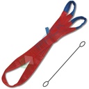 Braca per sollevamento 5t rosso nastro piatto a due strati, asole rinforzate, poliestere alta tenacità (PES) L m 4 - Art. 8158 4-T5
