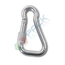 Moschettoni asimmetrici con ghiera inox AISI 316 ø A x L mm 10x100 - Art. 8276G 10X100