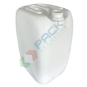 Tanica in plastica (HDPE), capacità 25 Lt, per alimenti, rettangolare, sovrapponibile e omologata ADR/ONU, peso 1100 gr, colore bianco - chiusura con tappo a vite con sigillo escluso