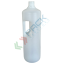 Flacone in plastica (HDPE) cilindrico a collo stretto, capacità 1000 ml, chiusura con tappo a vite con apertura del sigillo a strappo (tappo escluso), colore neutro