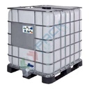 Cisterna IBC 1000 Litri in plastica, usata/rigenerata, coperchio 150 mm, valvola di scarico 2", pallet in plastica, omologata ADR/ONU, colore neutro