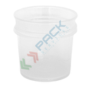 Barattolo in plastica (PP), conico, capacità 125 ml, chiusura a pressione con sigillo di garanzia (tappo escluso), colore trasparente