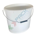 Secchio plastica (PP) ovale, capacità 18 Lt, Mis. Ø 256 x 324 H mm, manico in metallo, chiusura a pressione (coperchio escluso)