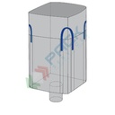 Saccone big bag tubolare, Mis. 95 L x 95 P x 200 H cm, SWL 1500 Kg, SF 5:1, caramella/valvola