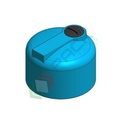 Serbatoio acqua in plastica (PE), cilindrico verticale basso, capacità 300 Lt, Mis. Ø 870 x 640 H mm, colore azzurro