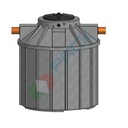 Serbatoio acqua piovana in plastica, cilindrico verticale, capacità 1200 Lt, no elettropompa