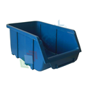 Contenitore bocca di lupo sovrapponibile, in plastica (PP), capacità 3 Litri, Mis. 148 L x 255 P x 114 H mm, con linguetta posteriore, colore blu