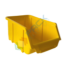 Contenitore bocca di lupo sovrapponibile, in plastica (PP), capacità 3 Litri, Mis. 148 L x 255 P x 114 H mm, con linguetta posteriore, colore giallo