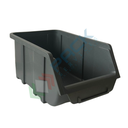 Contenitore bocca di lupo sovrapponibile, in plastica (PP), capacità 3 Litri, Mis. 148 L x 255 P x 114 H mm, con linguetta posteriore, colore grigio