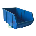 Contenitore bocca di lupo sovrapponibile, in plastica (PP), capacità 5,25 Litri, Mis. 184 L x 304 P x 129 H mm, con linguetta posteriore, colore blu