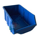 Contenitore bocca di lupo sovrapponibile, in plastica (PP), capacità 8,75 Litri, Mis. 219 L x 368 P x 148 H mm, con linguetta posteriore, colore blu