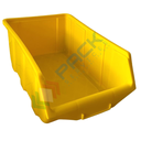 Contenitore bocca di lupo sovrapponibile, in plastica (PP), capacità 15 Litri, Mis. 264 L x 434 P x 168 H mm, con linguetta posteriore, colore giallo