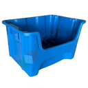 Contenitore bocca di lupo sovrapponibile, in plastica (PP), capacità 35 Litri, Mis. 490 L x 400 P x 300 H mm, colore blu
