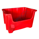 Contenitore bocca di lupo sovrapponibile, in plastica (PP), capacità 35 Litri, Mis. 490 L x 400 P x 300 H mm, colore rosso