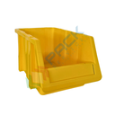 Cassa bocca di lupo in plastica (PP), sovrapponibile e componibile, capacità 5,25 Lt, Mis. 173 L x 307 P x 150 H mm, colore giallo
