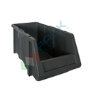 Cassa bocca di lupo in plastica (PP), sovrapponibile e componibile, capacità 7 Lt, Mis. 173 L x 402 P x 150 H mm, colore grigio