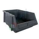 Cassa bocca di lupo in plastica (PP), sovrapponibile e componibile, capacità 11 Lt, Mis. 253 L x 402 P x 150 H mm, colore grigio