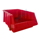 Cassa bocca di lupo in plastica (PP), sovrapponibile e componibile, capacità 11 Lt, Mis. 253 L x 402 P x 150 H mm, colore rosso