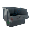 Cassa bocca di lupo in plastica (PP), sovrapponibile e componibile, capacità 15 Lt, Mis. 253 L x 402 P x 200 H mm, colore grigio