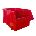 Cassa bocca di lupo in plastica (PP), sovrapponibile e componibile, capacità 15 Lt, Mis. 253 L x 402 P x 200 H mm, colore rosso