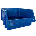 Cassa bocca di lupo in plastica (PP), sovrapponibile e componibile, capacità 26 Lt, Mis. 340 L x 503 P x 200 H mm, colore blu