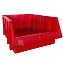 Cassa bocca di lupo in plastica (PP), sovrapponibile e componibile, capacità 26 Lt, Mis. 340 L x 503 P x 200 H mm, colore rosso