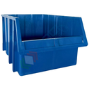 Cassa bocca di lupo in plastica (PP), sovrapponibile e componibile, capacità 33 Lt, Mis. 340 L x 503 P x 250 H mm, colore blu