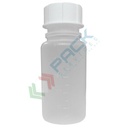 Bottiglia in plastica (PP), cilindrica a collo largo, capacità 250 ml, chiusura a vite normalizzato (tappo incluso)