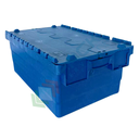 Cassetta in plastica (PP) sovrapponibile ed inseribile, capacità 45 Lt, Mis. 600 L x 400 P x 250 H mm, con coperchio integrato