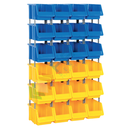 Composizione di 24 contenitori bocca di lupo, Mis. 700 L x 300 P x 1150 H mm, con appoggio a terra