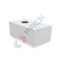 Serbatoio in plastica (PE) per chimici e alimenti, parallelepipedo orizzontale, capacità 60 Lt, Mis. 540 L x 400 P x 320 H mm, colore neutro